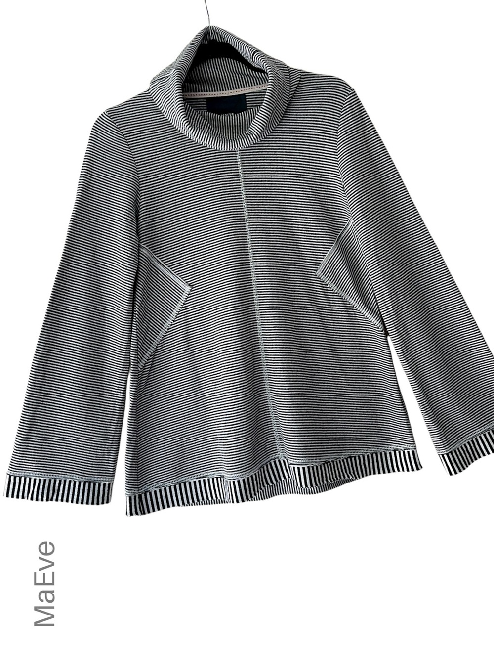 ANTHROPOLOGY x MAEVE TAL STRIPED COWL NECK TUNIC LIKE NEW SWEATSHIRT PULLOVER XS